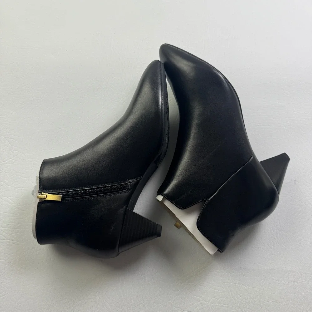 Rockport Milia V Bootie Black Leather Pointed Toe Ankle Boots CJ0834 Womens 9M